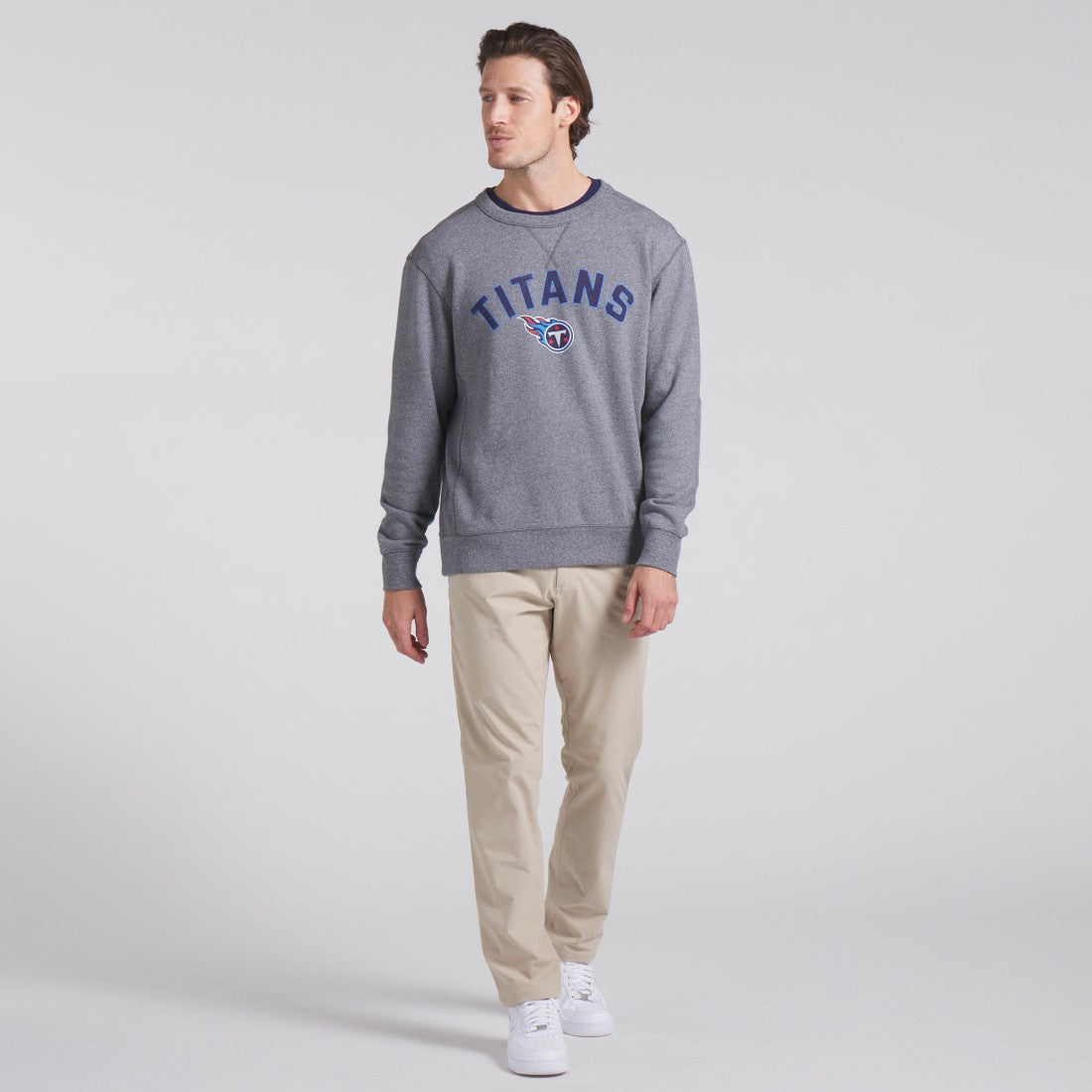 Fanatics Tennessee Titans Loop Terry Pullover Sweatshirt Heather Gray