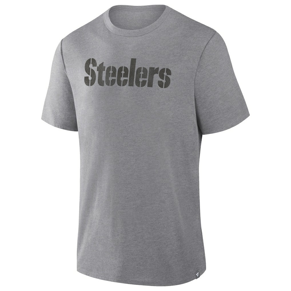 Fanatics Pittsburgh Steelers Pass Rush Tri-Blend T-Shirt Heather Gray