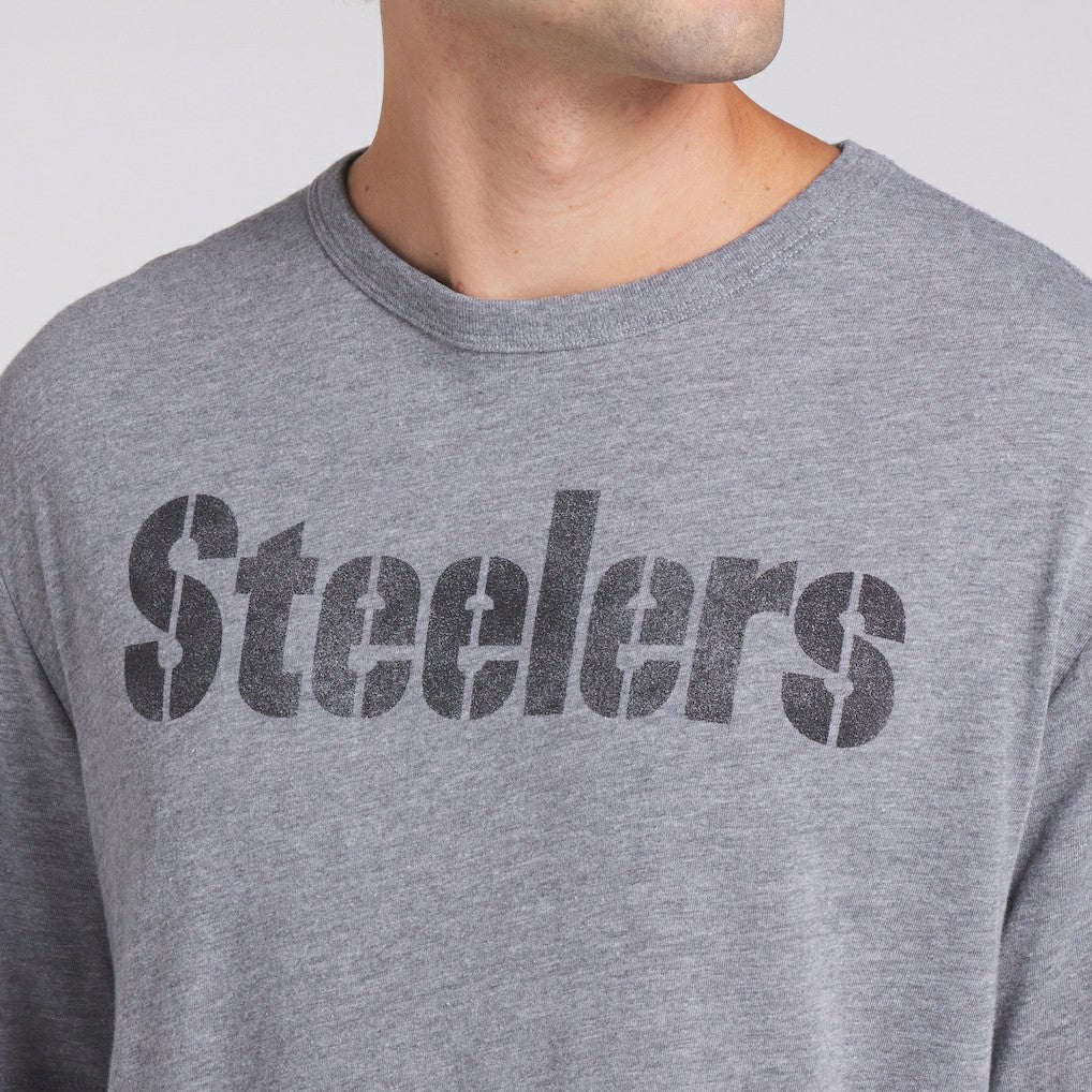 Fanatics Pittsburgh Steelers Pass Rush Tri-Blend T-Shirt Heather Gray