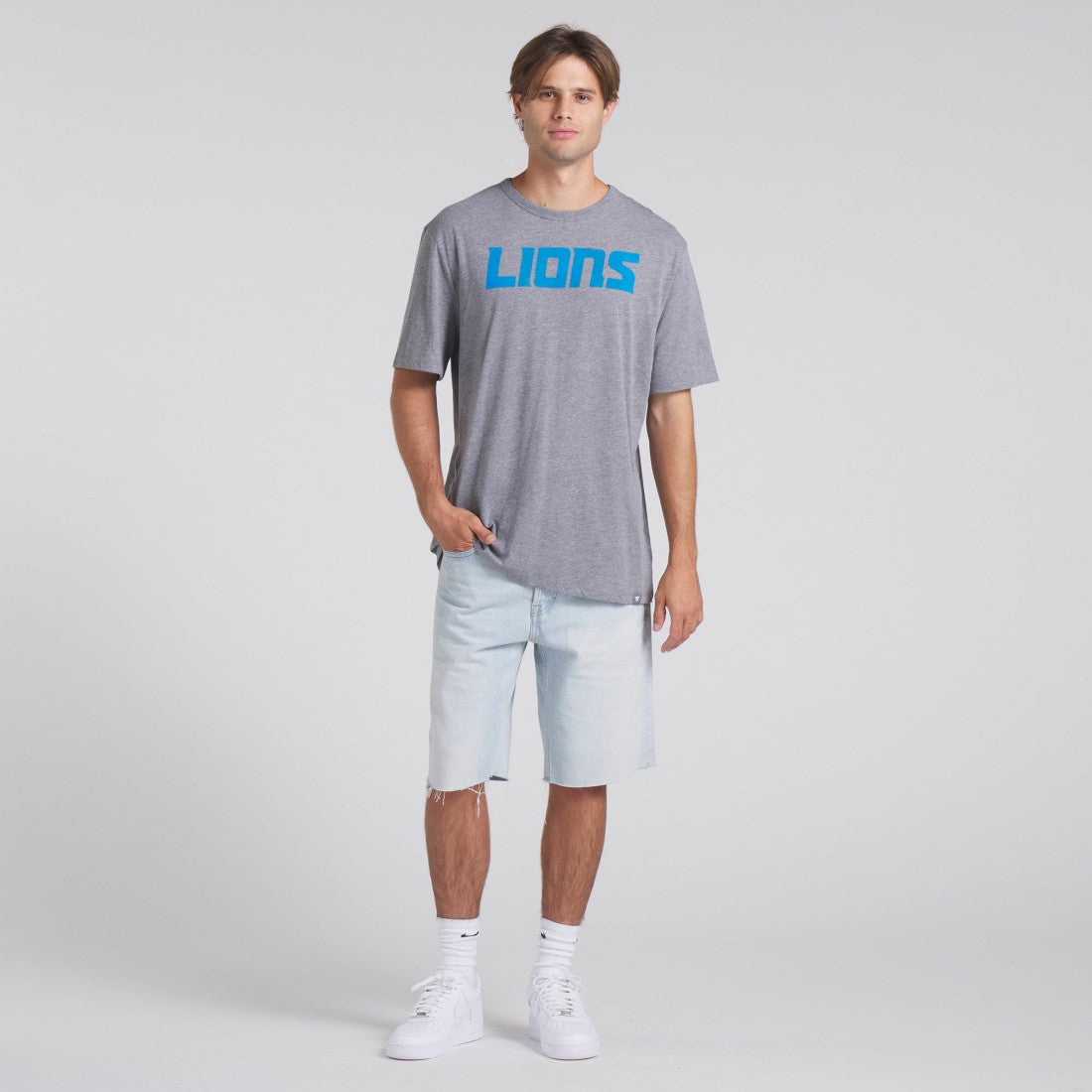 Fanatics Detroit Lions Pass Rush Tri-Blend T-Shirt Heather Gray