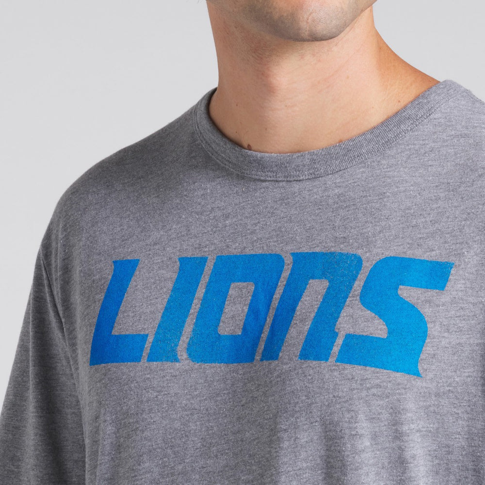 Fanatics Detroit Lions Pass Rush Tri-Blend T-Shirt Heather Gray