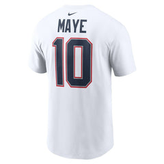 Nike Drake Maye New England Patriots Player Name & Number T-Shirt White