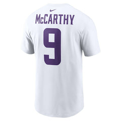 Nike J.J. McCarthy Minnesota Vikings Player Name & Number T-Shirt White
