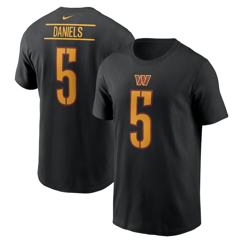 Nike Jayden Daniels Washington Commanders Player Name & Number T-Shirt Black
