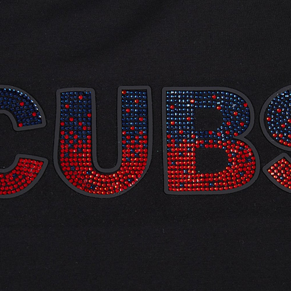 Chicago Cubs Pro Standard Women's Rhinestone Slim Fit T-Shirt - Black - MLB Sale
