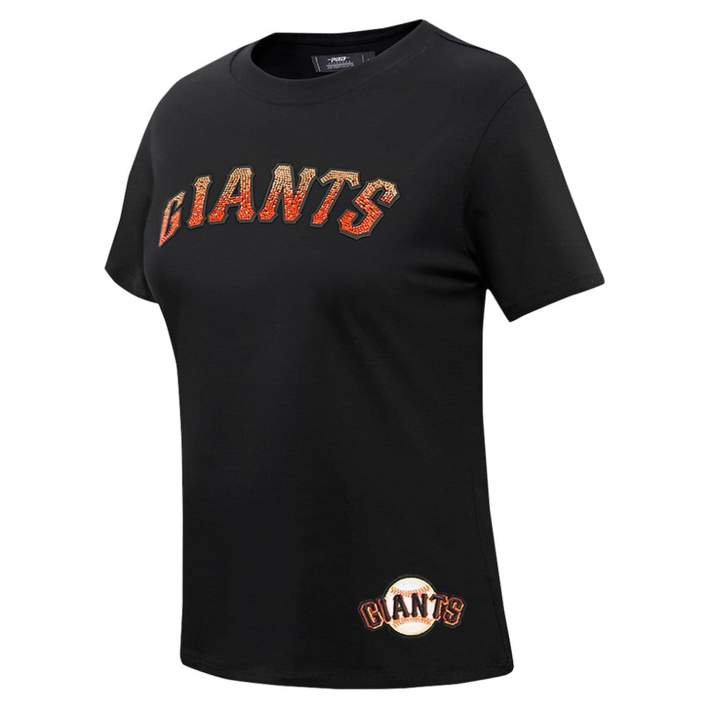 San Francisco Giants Pro Standard Women's Rhinestone Slim Fit T-Shirt - Black - MLB Sale