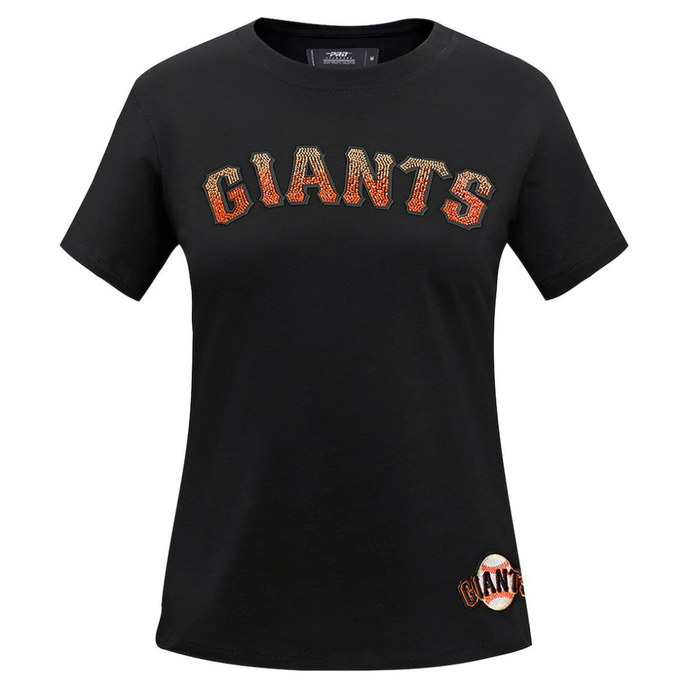 San Francisco Giants Pro Standard Women's Rhinestone Slim Fit T-Shirt - Black - MLB Sale