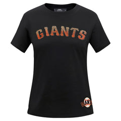 San Francisco Giants Pro Standard Women's Rhinestone Slim Fit T-Shirt - Black - MLB Sale