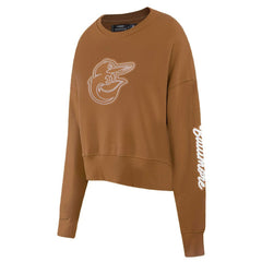 Baltimore Orioles Pro Standard Women's Paint The City Pullover Cropped Sweatshirt - Brown - MLB Sale