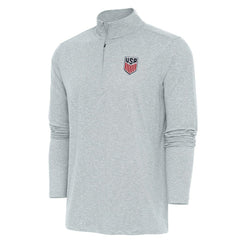 USMNT Antigua Hunk Quarter-Zip Top Heather Gray