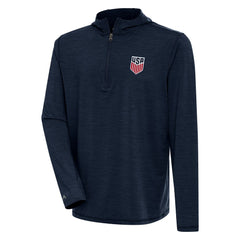 USMNT Antigua Tidy Quarter-Zip Hoodie Heather Navy