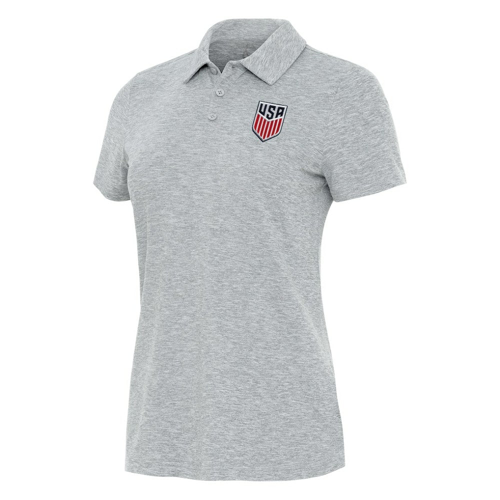 USMNT Antigua Women's Matter Polo Heather Gray