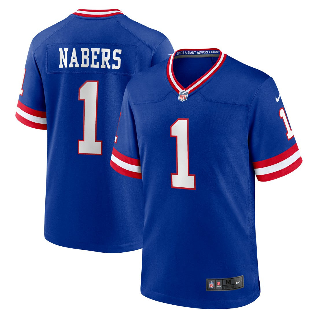 Nike Malik Nabers New York Giants Game Player Jersey Royal