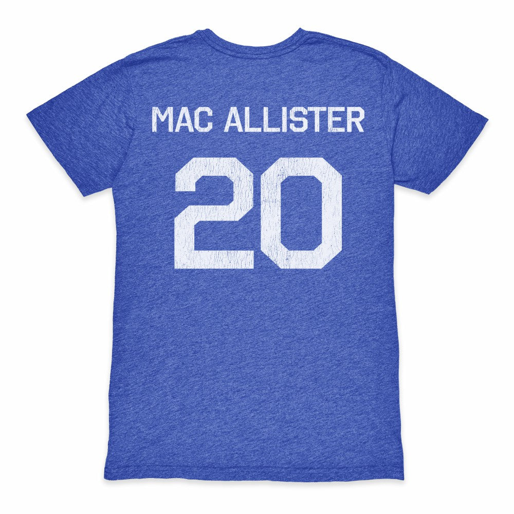 Alexis Mac Allister Argentina National Team 1863FC Retro Name & Number Tri-Blend T-Shirt Blue