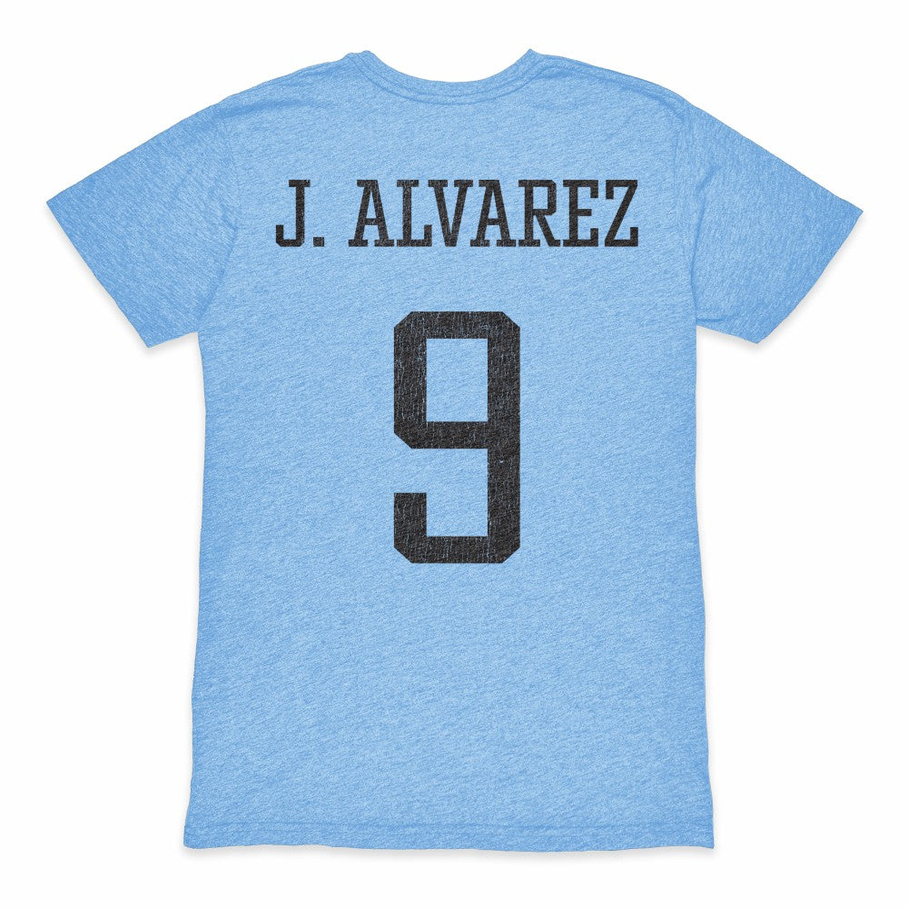 Julián Álvarez Argentina National Team 1863FC Player Retro Tri-Blend T-Shirt Light Blue