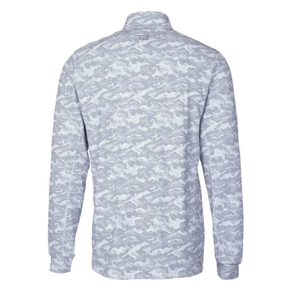 Carolina Panthers Cutter & Buck Traverse Camo Print Stretch DryTec Quarter-Zip Top Charcoal