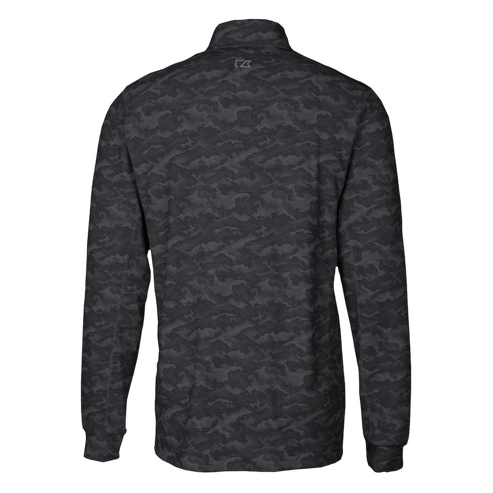 Carolina Panthers Cutter & Buck Traverse Camo Print Stretch DryTec Quarter-Zip Top Black