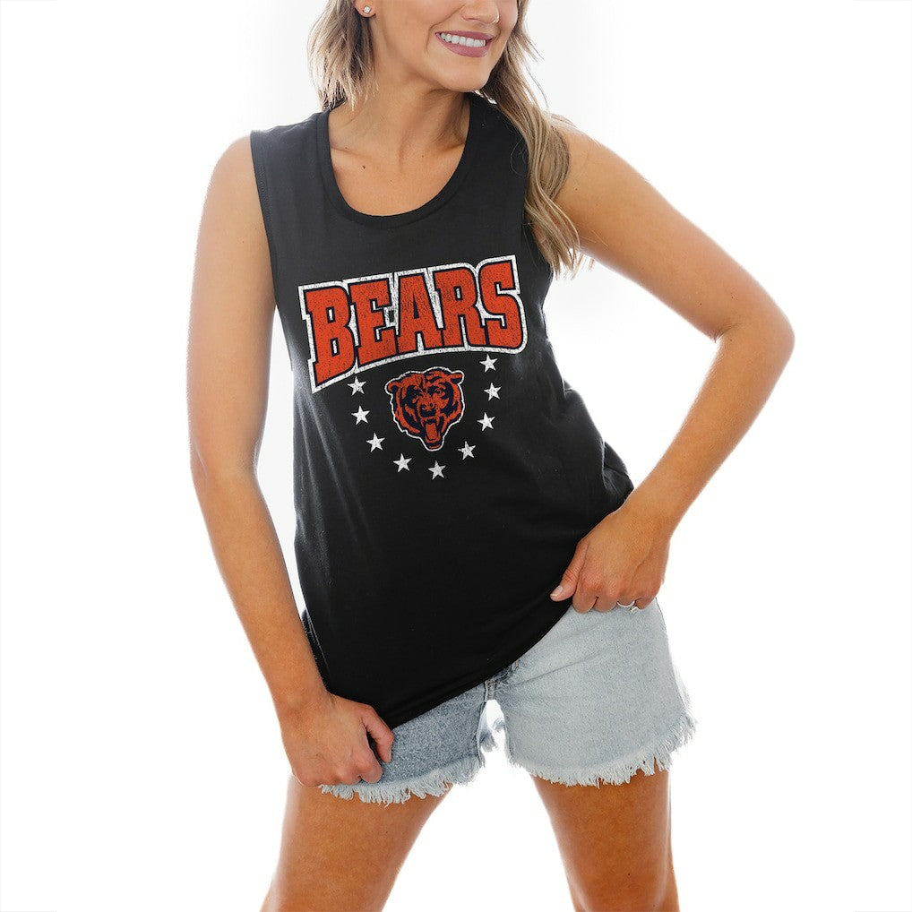 Chicago Bears Gameday Couture Women's Baby You're A Star Racerback Scoop Neck Tapered Tank Top Black