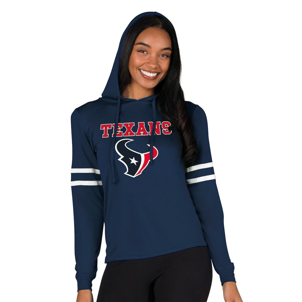 Houston Texans Concepts Sport Women's Marathon Long Sleeve Hoodie Top Navy