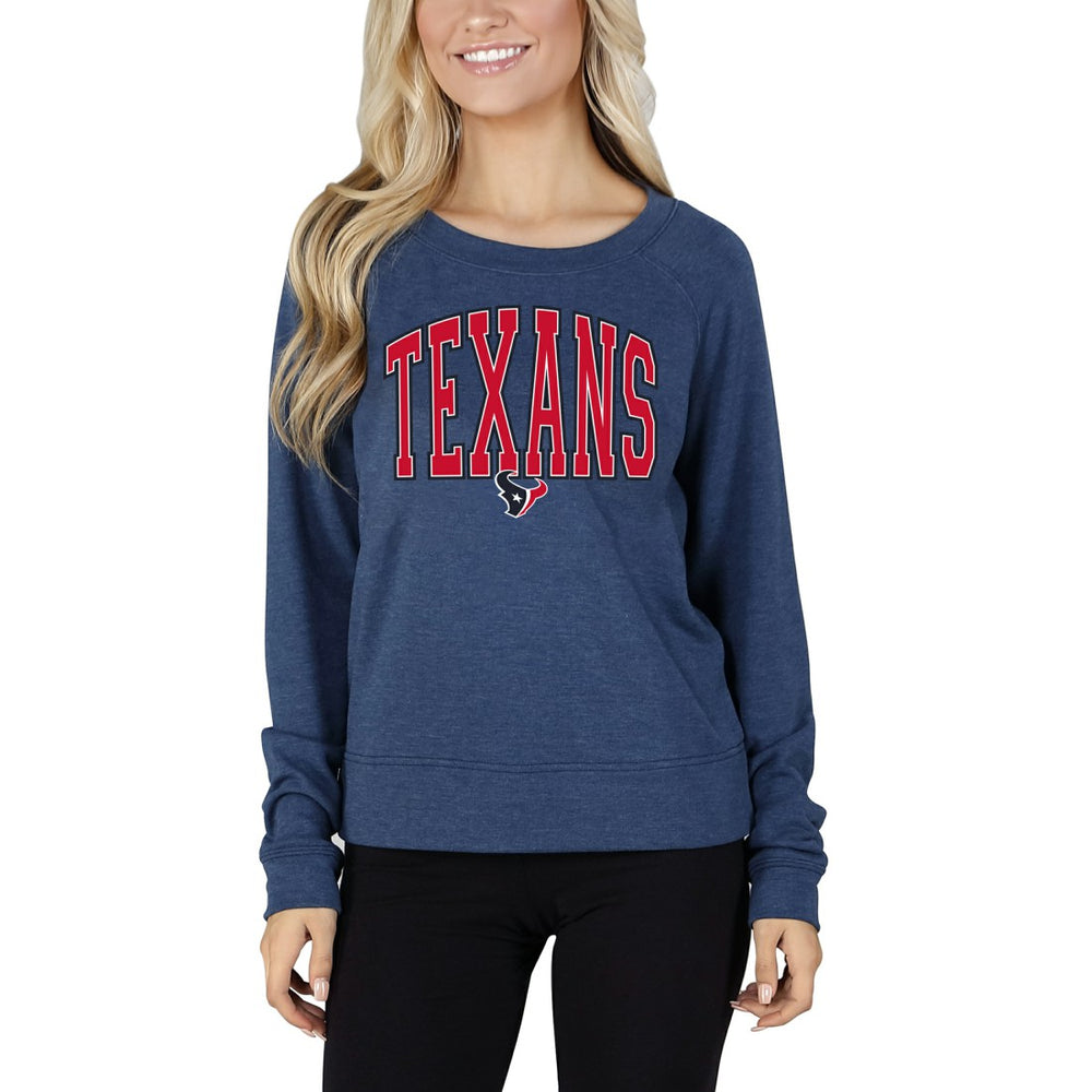 Houston Texans Concepts Sport Women's Mainstream Terry Tri-Blend Long Sleeve Top Navy