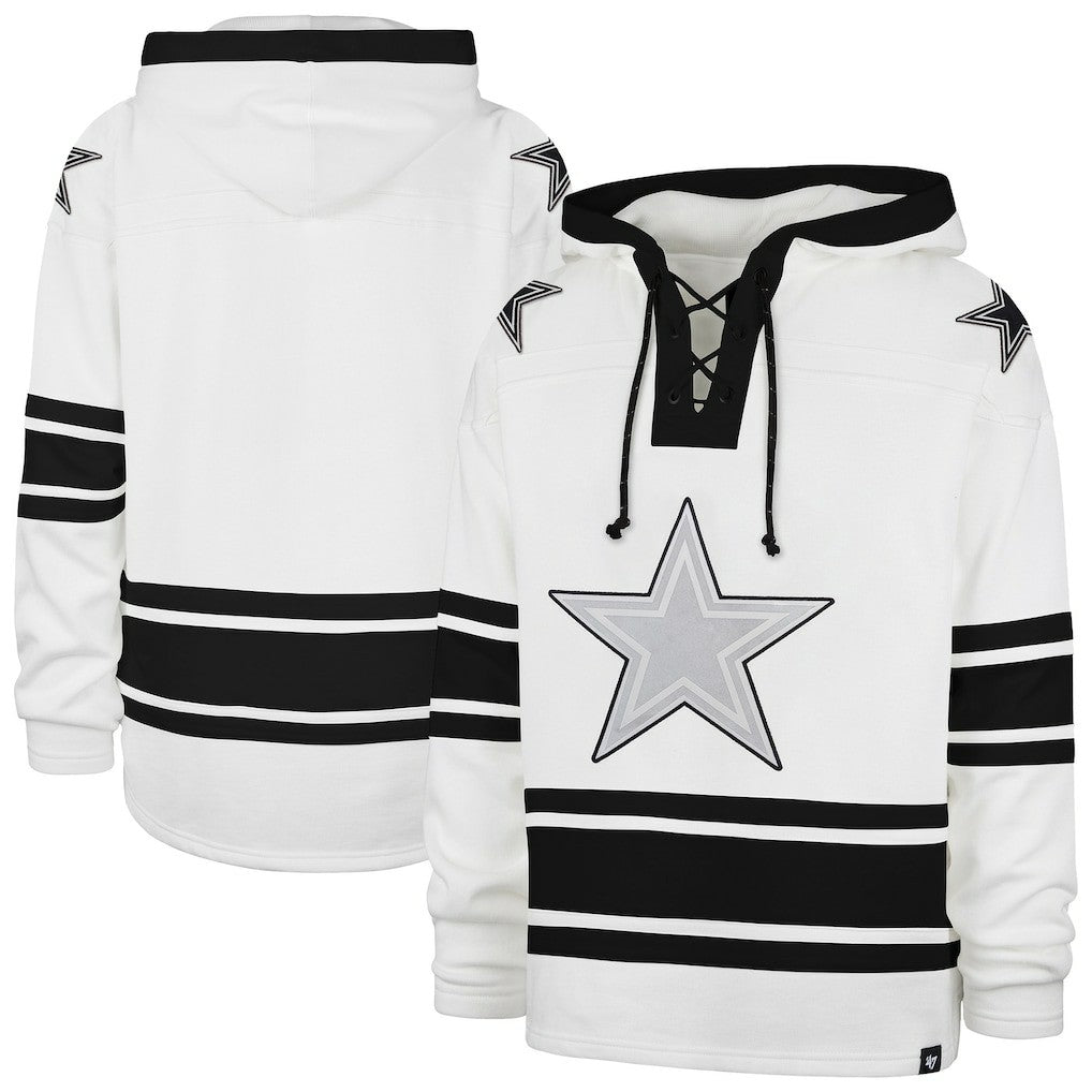 47 brand Dallas Cowboys '47 After Image Superior Lacer Pullover Hoodie White