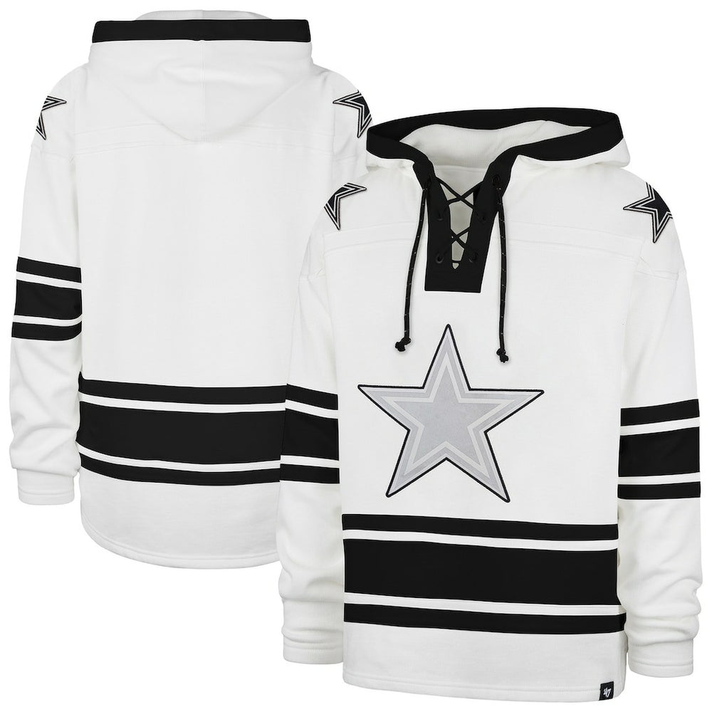 47 brand Dallas Cowboys '47 After Image Superior Lacer Pullover Hoodie White
