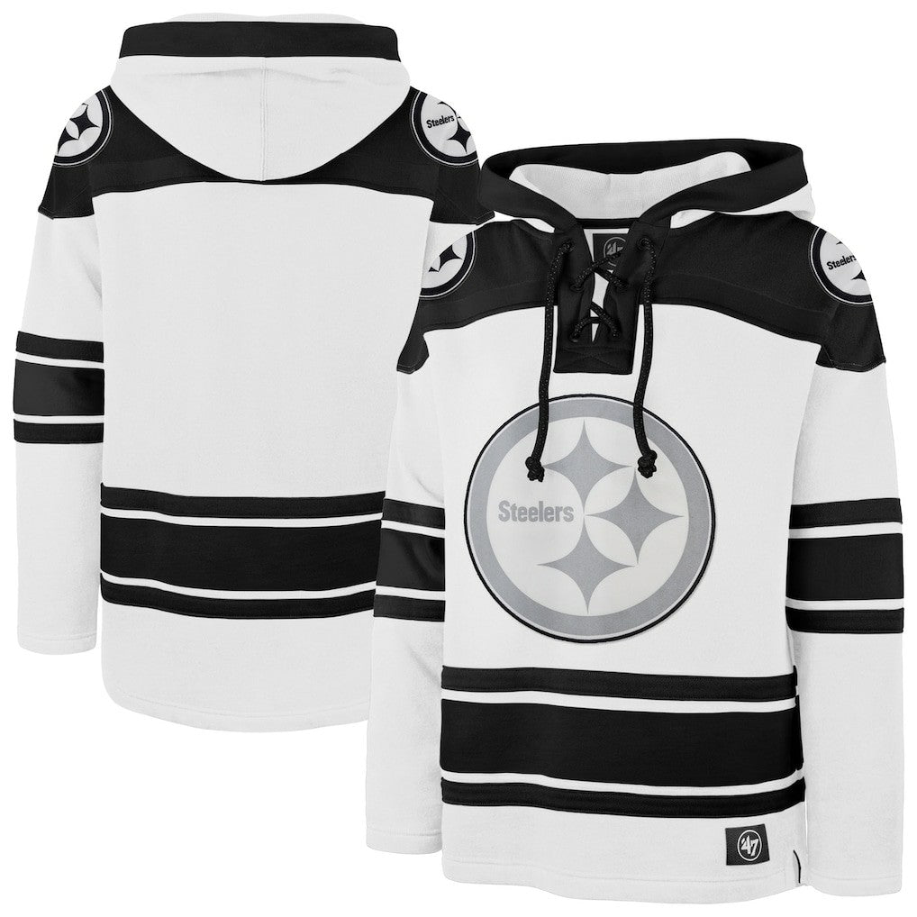 47 brand Pittsburgh Steelers '47 After Image Superior Lacer Pullover Hoodie White