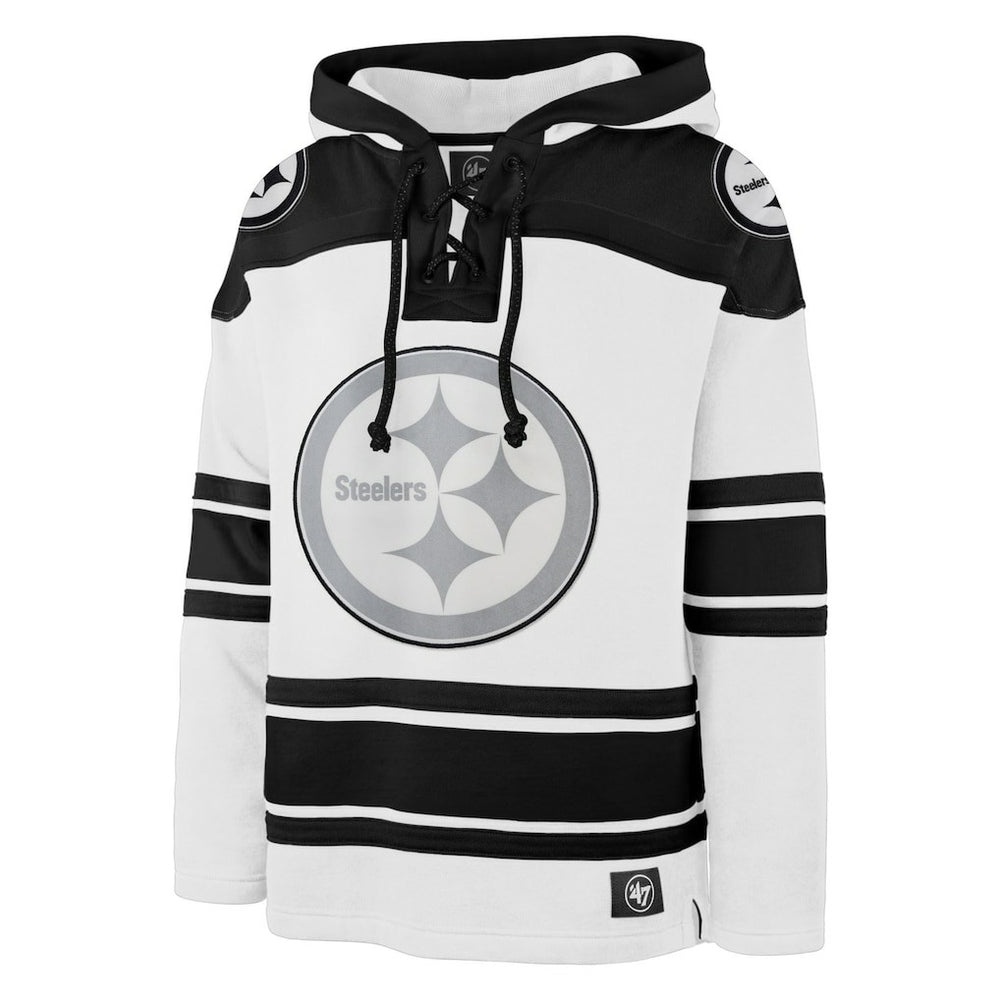 47 brand Pittsburgh Steelers '47 After Image Superior Lacer Pullover Hoodie White