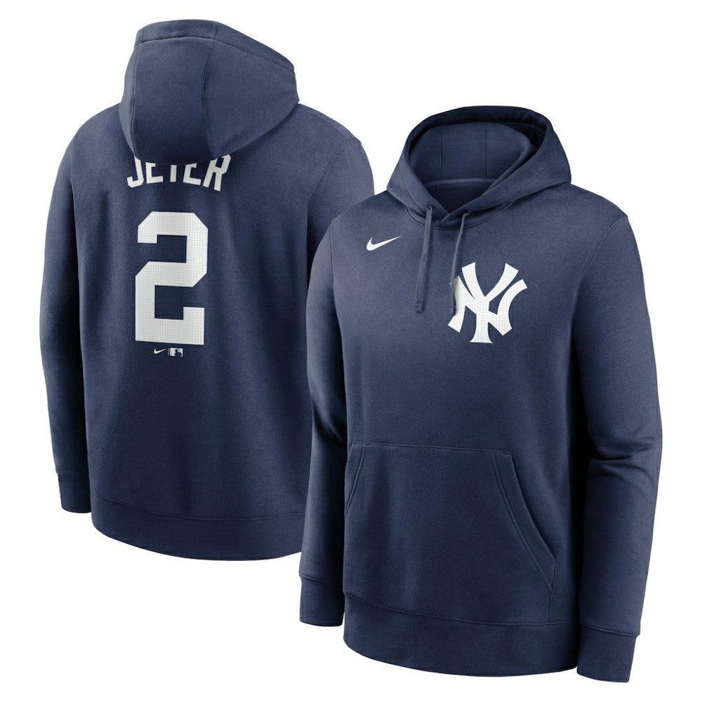 Derek Jeter New York Yankees Nike Player Name & Number Club Pullover Hoodie - Navy - Nike Lifestyle