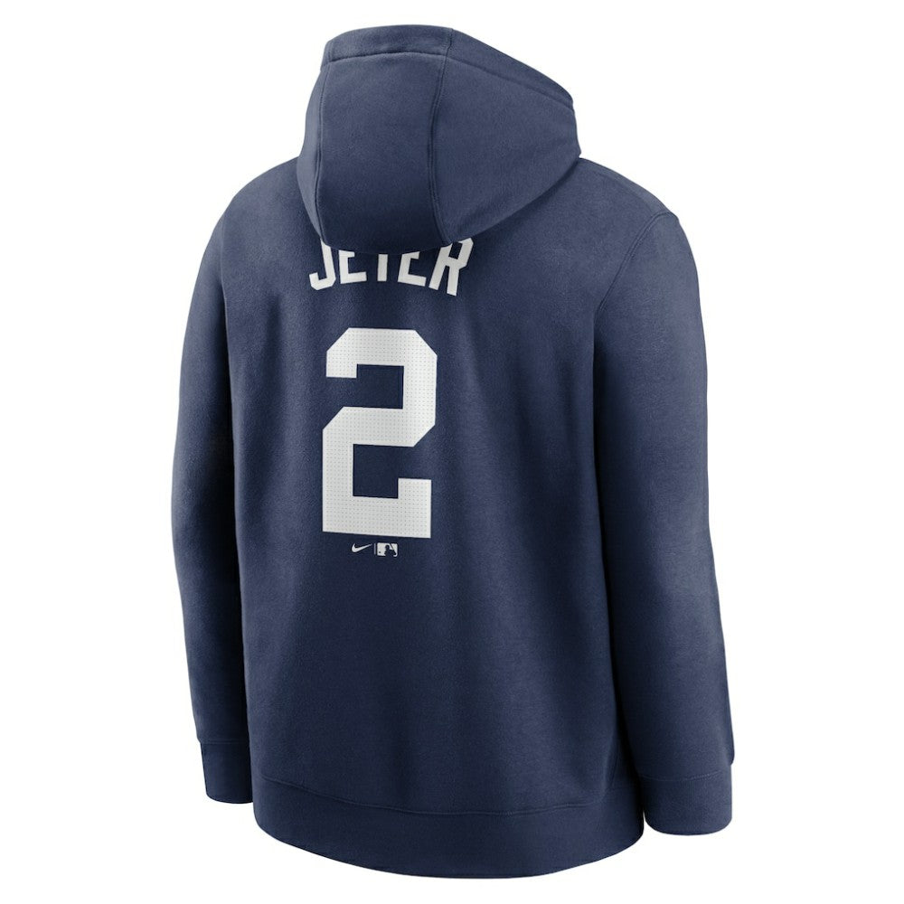 Derek Jeter New York Yankees Nike Player Name & Number Club Pullover Hoodie - Navy - Nike Lifestyle