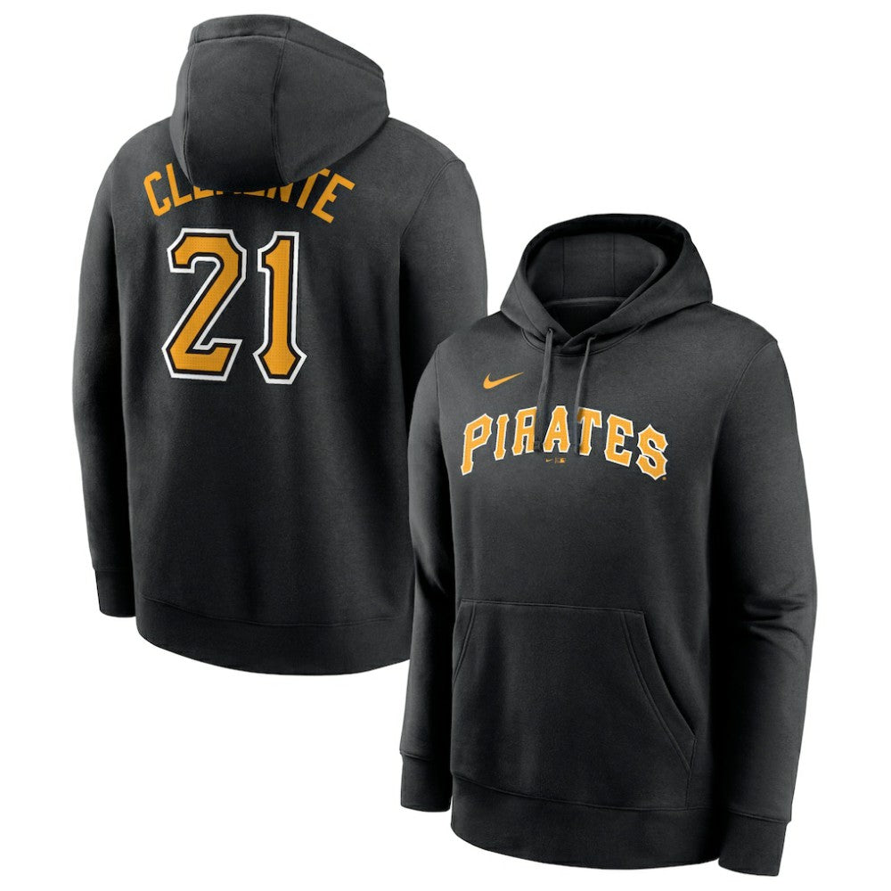 Roberto Clemente Pittsburgh Pirates Nike Player Name & Number Club Pullover Hoodie - Black - Nike Sale