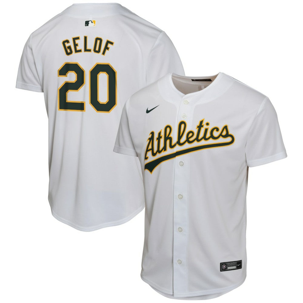 Zack Gelof Athletics Nike Youth Home Game Player Jersey - Gray - Nike Lifestyle