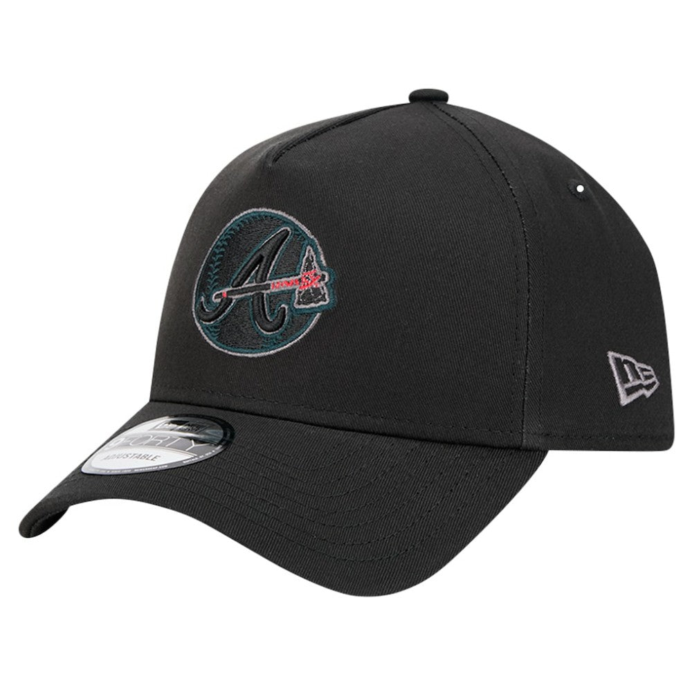 Atlanta Braves New Era Tonal Pop 9FORTY A-Frame Adjustable Hat - Black - New Era on Sale