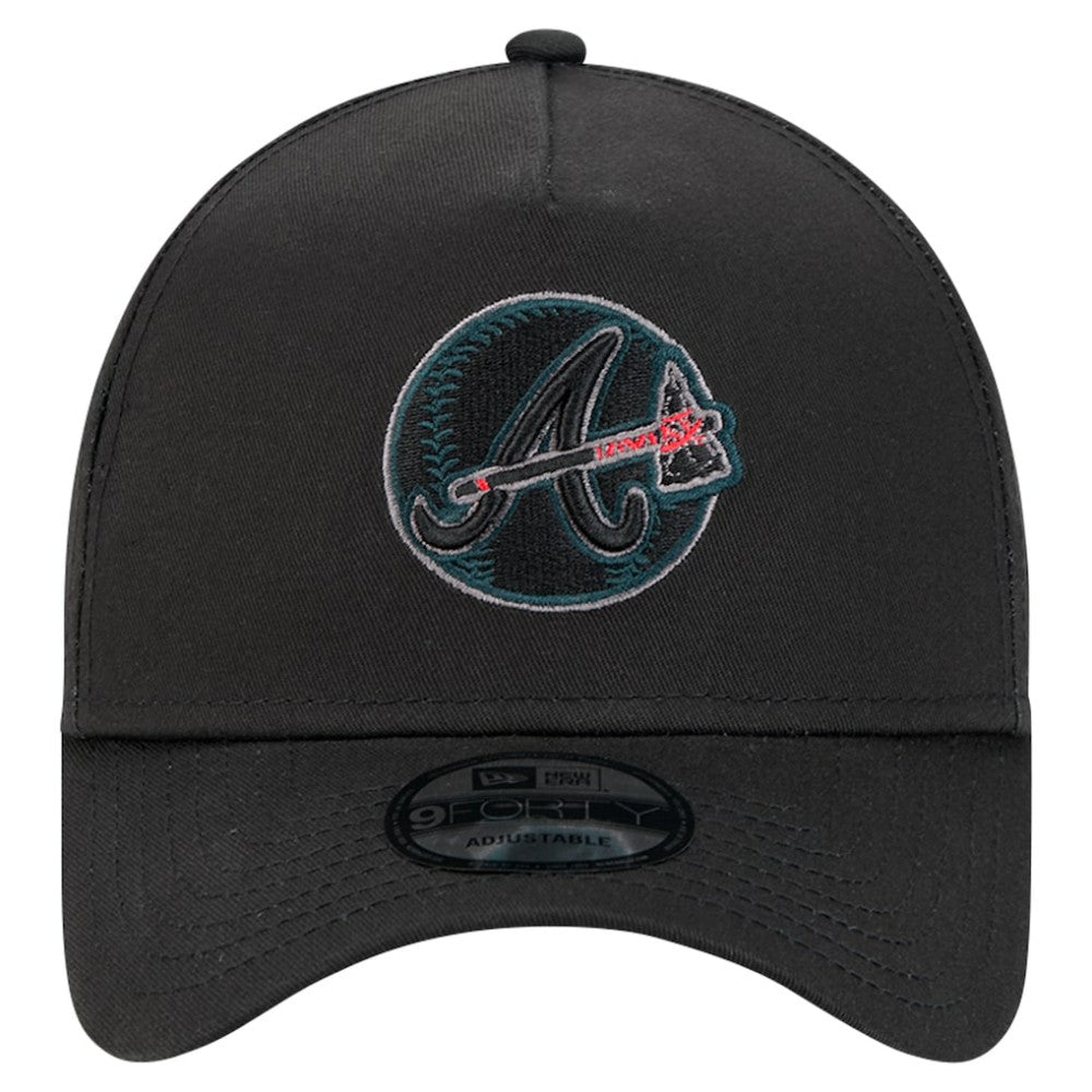 Atlanta Braves New Era Tonal Pop 9FORTY A-Frame Adjustable Hat - Black - New Era on Sale