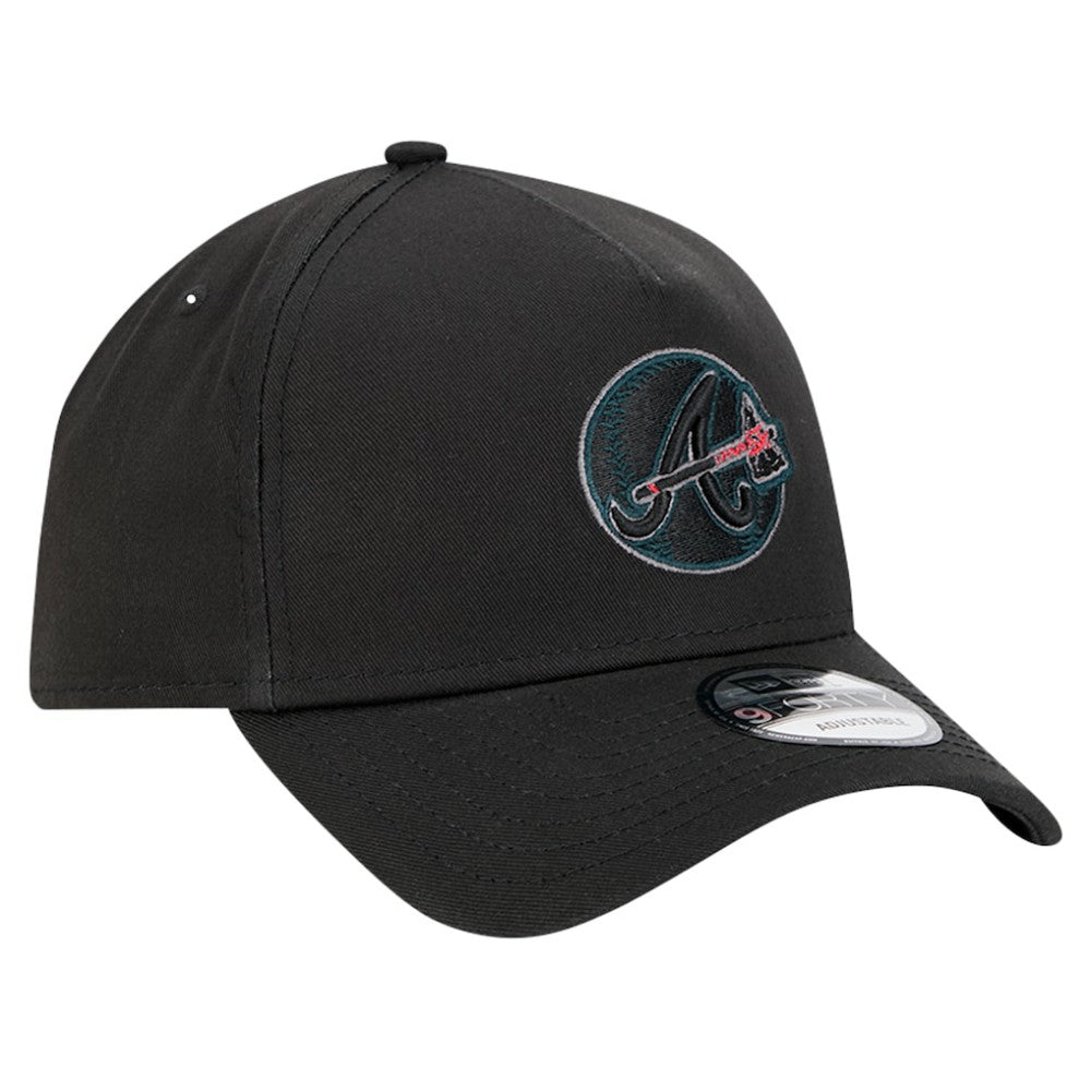 Atlanta Braves New Era Tonal Pop 9FORTY A-Frame Adjustable Hat - Black - New Era on Sale