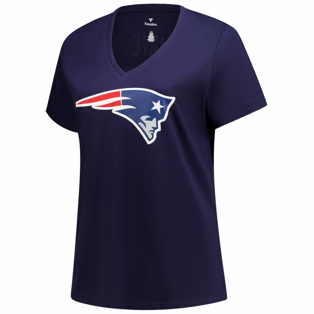 Fanatics Drake Maye New England Patriots Women's Plus Size Name & Number V-Neck T-Shirt Navy