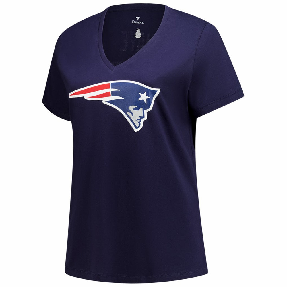 Fanatics Drake Maye New England Patriots Women's Plus Size Name & Number V-Neck T-Shirt Navy