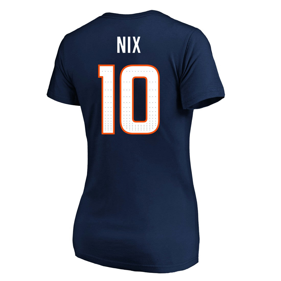 Fanatics Bo Nix Denver Broncos Women's Plus Size Name & Number V-Neck T-Shirt Navy