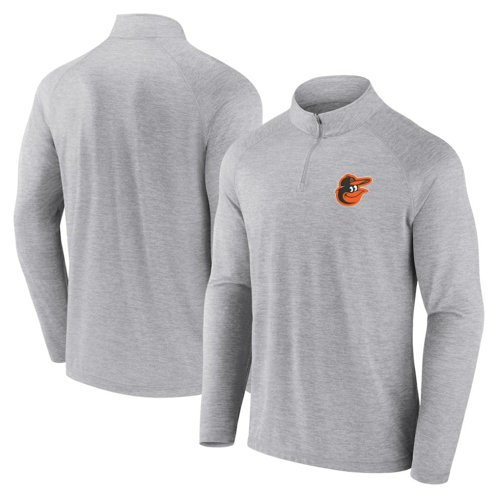 Baltimore Orioles Fanatics Head-to-Head Raglan Quarter-Zip Jacket - Gray - Fanatics on Sale