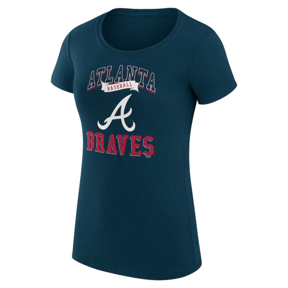 Atlanta Braves G-III 4Her by Carl Banks Women's Super-Slim Fit Lightweight Team Logo Graphic T-Shirt - Navy - MLB Discount