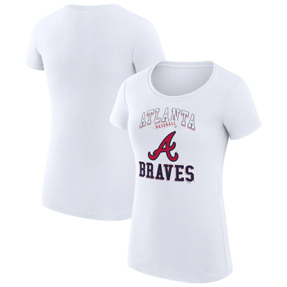 Atlanta Braves G-III 4Her by Carl Banks Women's Super-Slim Fit Lightweight Team Logo Graphic T-Shirt - White - MLB Lifestyle