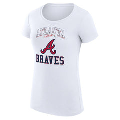 Atlanta Braves G-III 4Her by Carl Banks Women's Super-Slim Fit Lightweight Team Logo Graphic T-Shirt - White - MLB Lifestyle