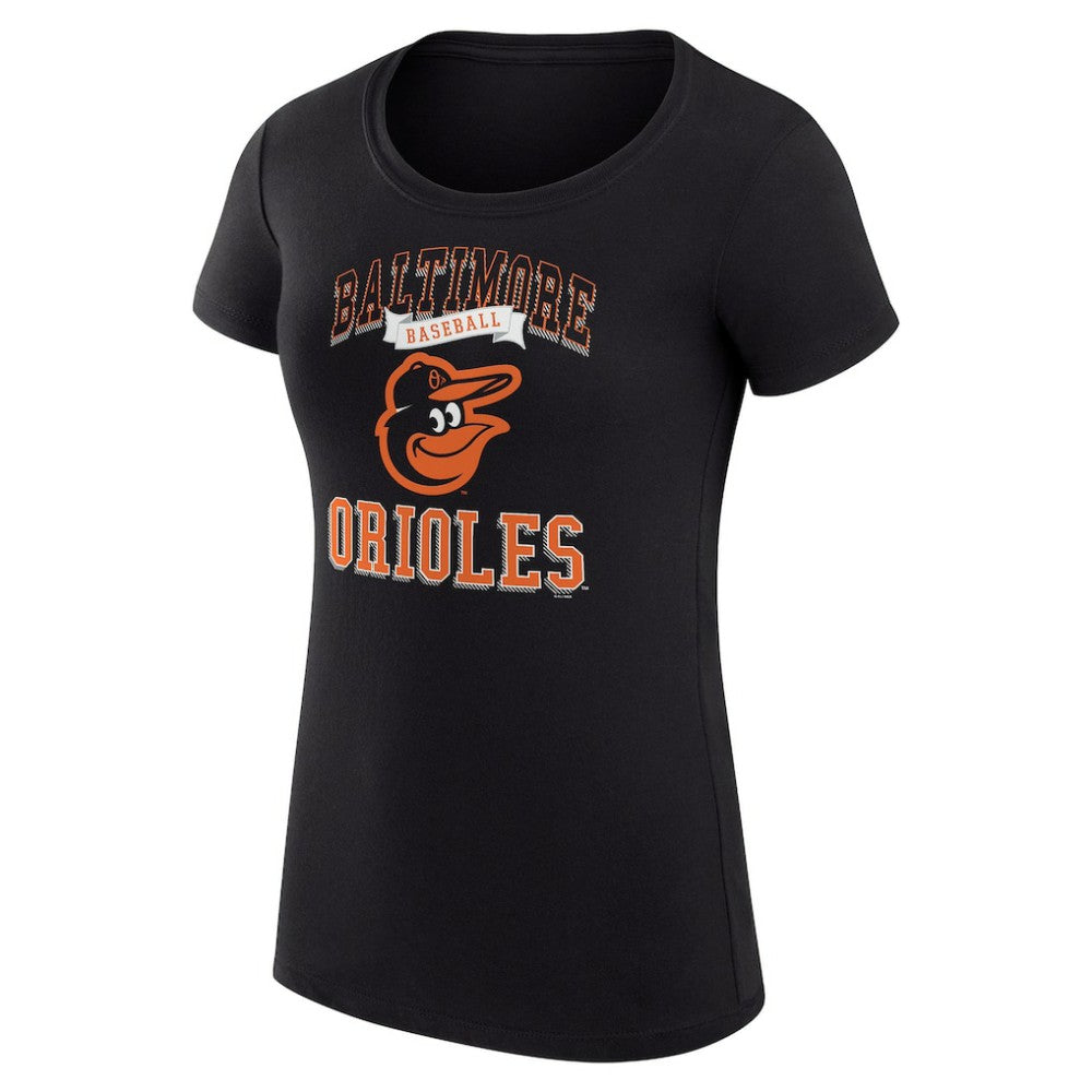 Baltimore Orioles G-III 4Her by Carl Banks Women's Super-Slim Fit Lightweight Team Logo Graphic T-Shirt - Black - MLB Discount