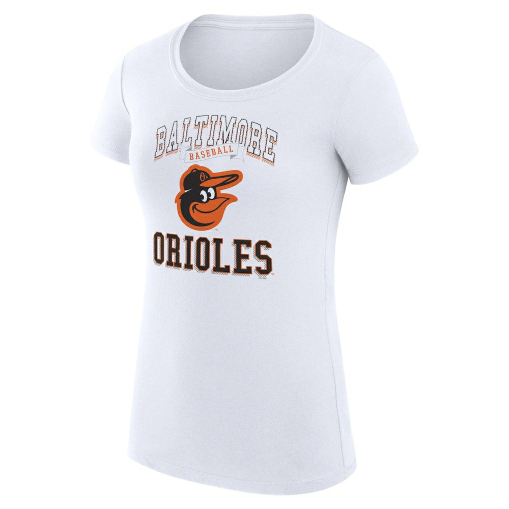 Baltimore Orioles G-III 4Her by Carl Banks Women's Super-Slim Fit Lightweight Team Logo Graphic T-Shirt - White - MLB Sale