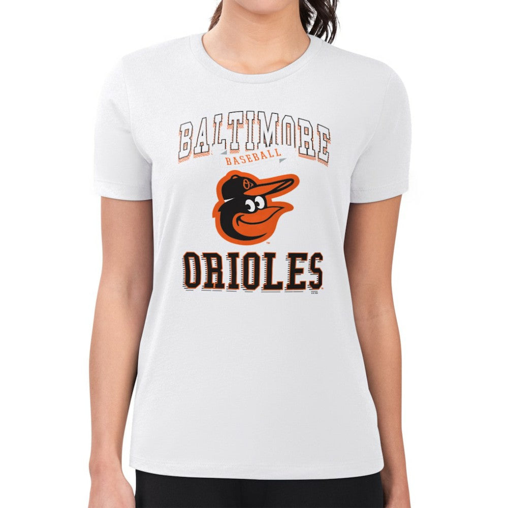 Baltimore Orioles G-III 4Her by Carl Banks Women's Super-Slim Fit Lightweight Team Logo Graphic T-Shirt - White - MLB Sale