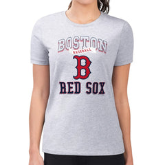 Boston Red Sox G-III 4Her by Carl Banks Women's Super-Slim Fit Lightweight Team Logo Graphic T-Shirt - Heather Gray - MLB Sale