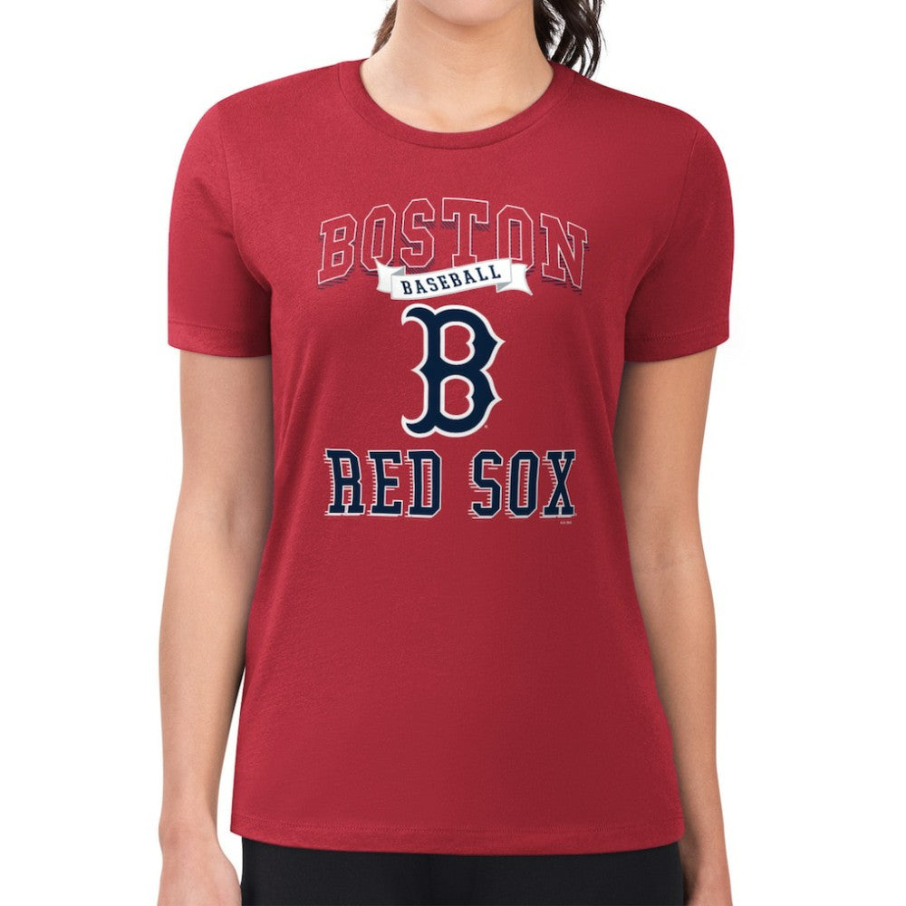 Boston Red Sox G-III 4Her by Carl Banks Women's Super-Slim Fit Lightweight Team Logo Graphic T-Shirt - Red - MLB Sale