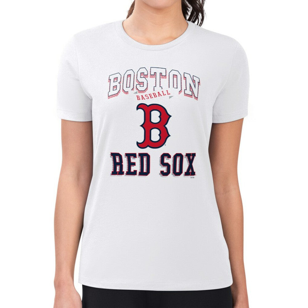 Boston Red Sox G-III 4Her by Carl Banks Women's Super-Slim Fit Lightweight Team Logo Graphic T-Shirt - White - MLB Lifestyle