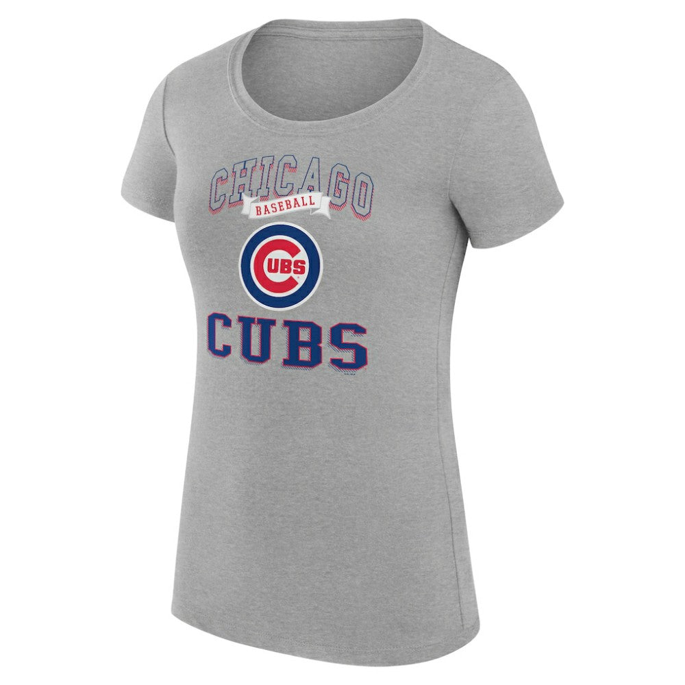 Chicago Cubs G-III 4Her by Carl Banks Women's Super-Slim Fit Lightweight Team Logo Graphic T-Shirt - Heather Gray - MLB Sale