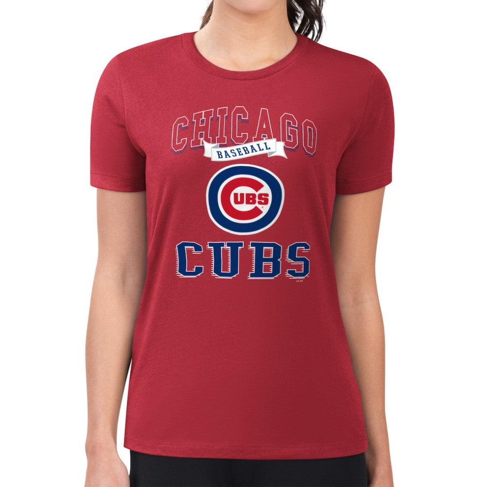 Chicago Cubs G-III 4Her by Carl Banks Women's Super-Slim Fit Lightweight Team Logo Graphic T-Shirt - Red - MLB Online
